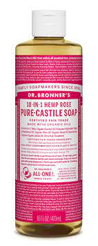 DR. BRONNER'S 18 IN 1 HEMP ROSE PURE CASTILE SOAP 16 OZ